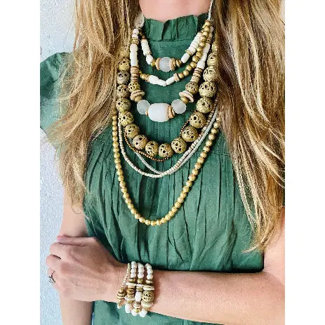 TRIO BRACELET SET | WHITE + GOLD
