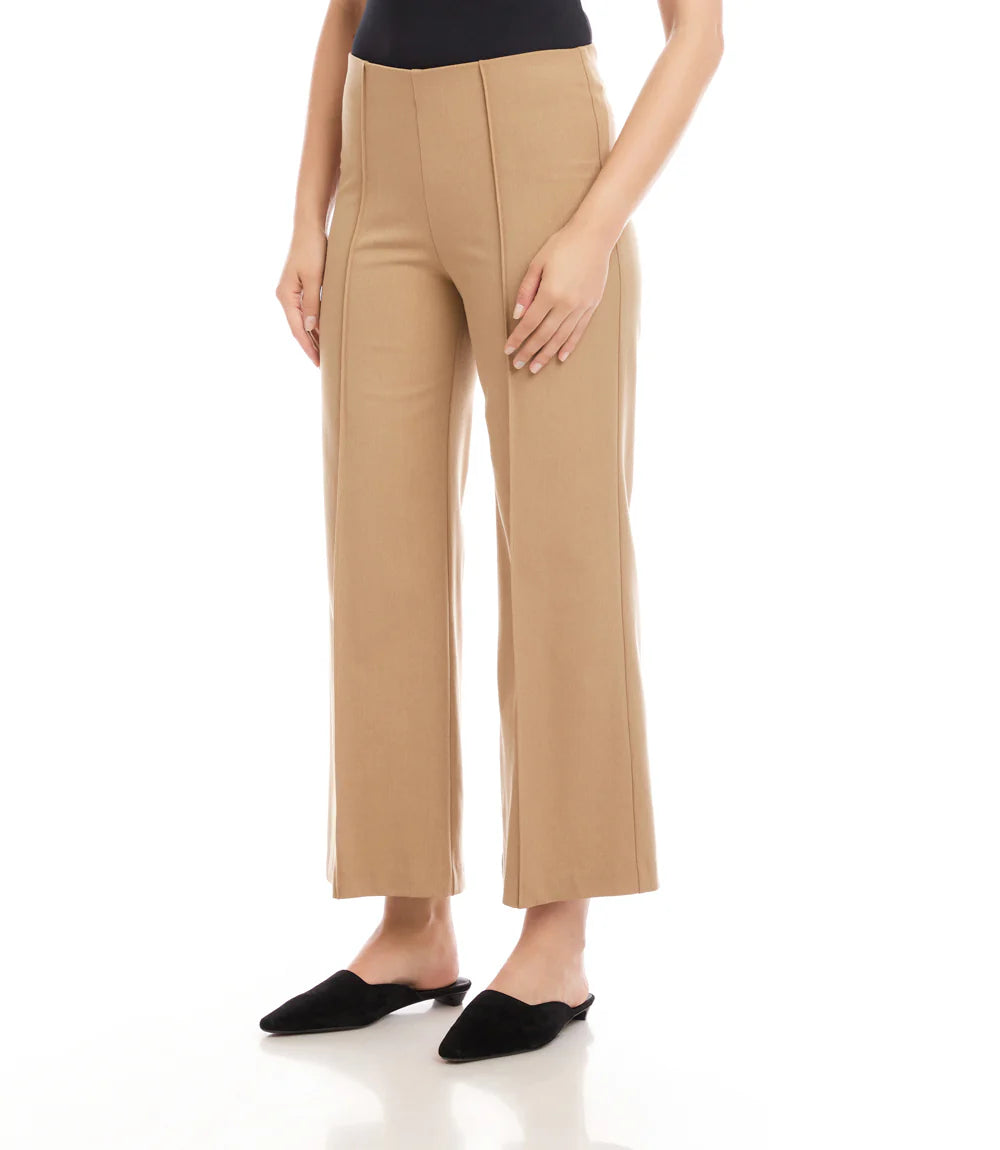 CROPPED PINTUCK WIDE LEG PANTS