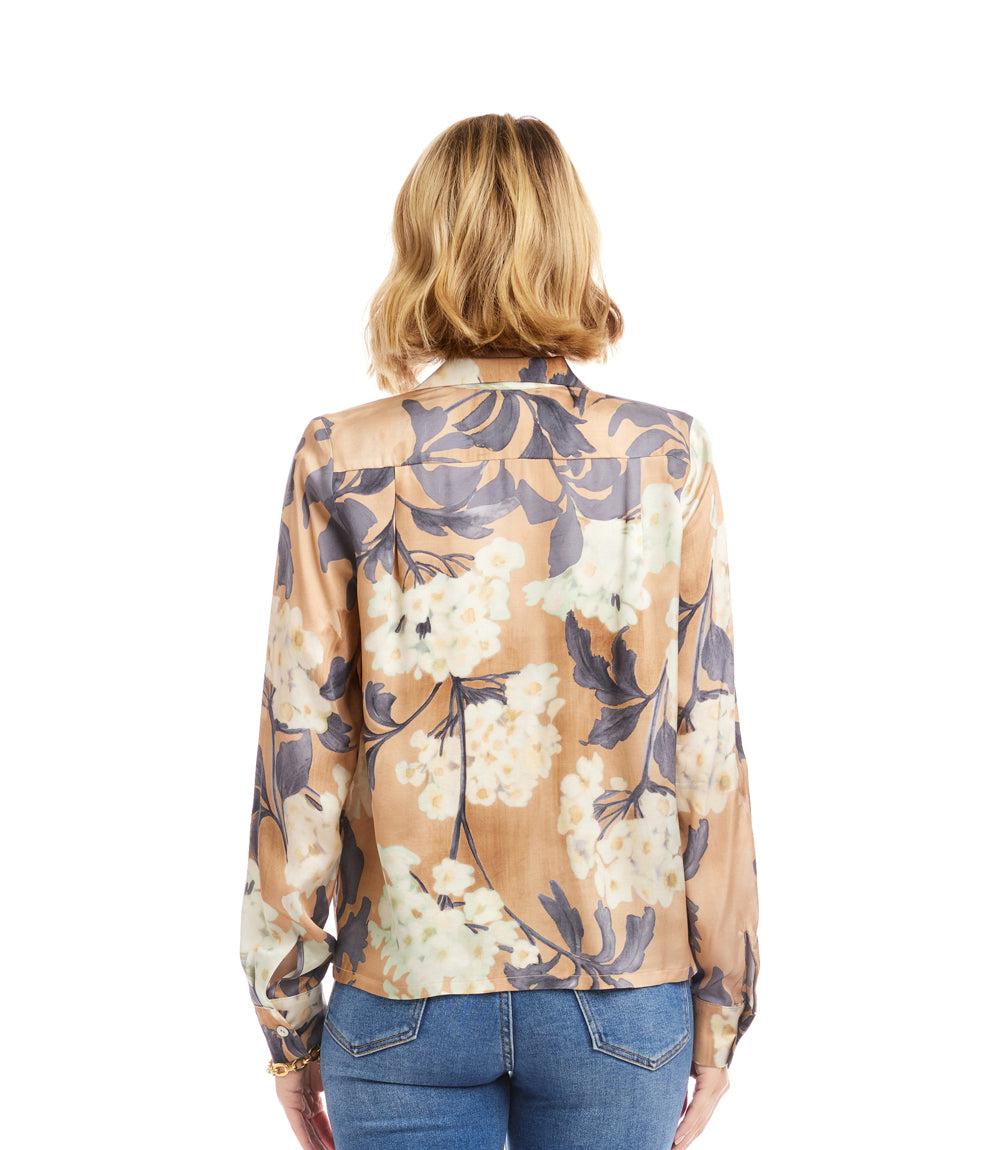 SATIN BUTTON UP SHIRT