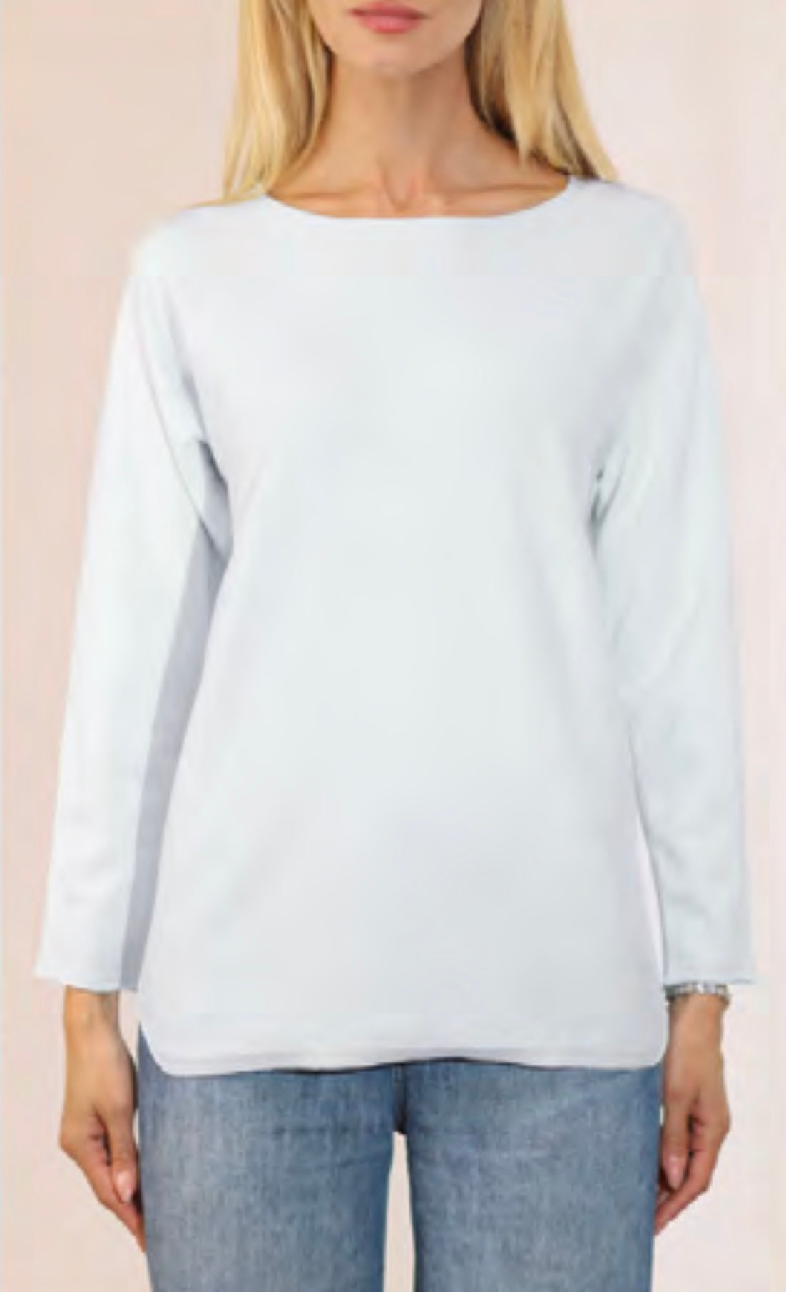 SCOOP NECK PULLOVER W/SHIRTTAIL