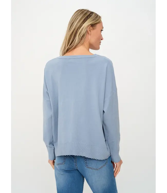 FRAYED CREWNECK SWEATER