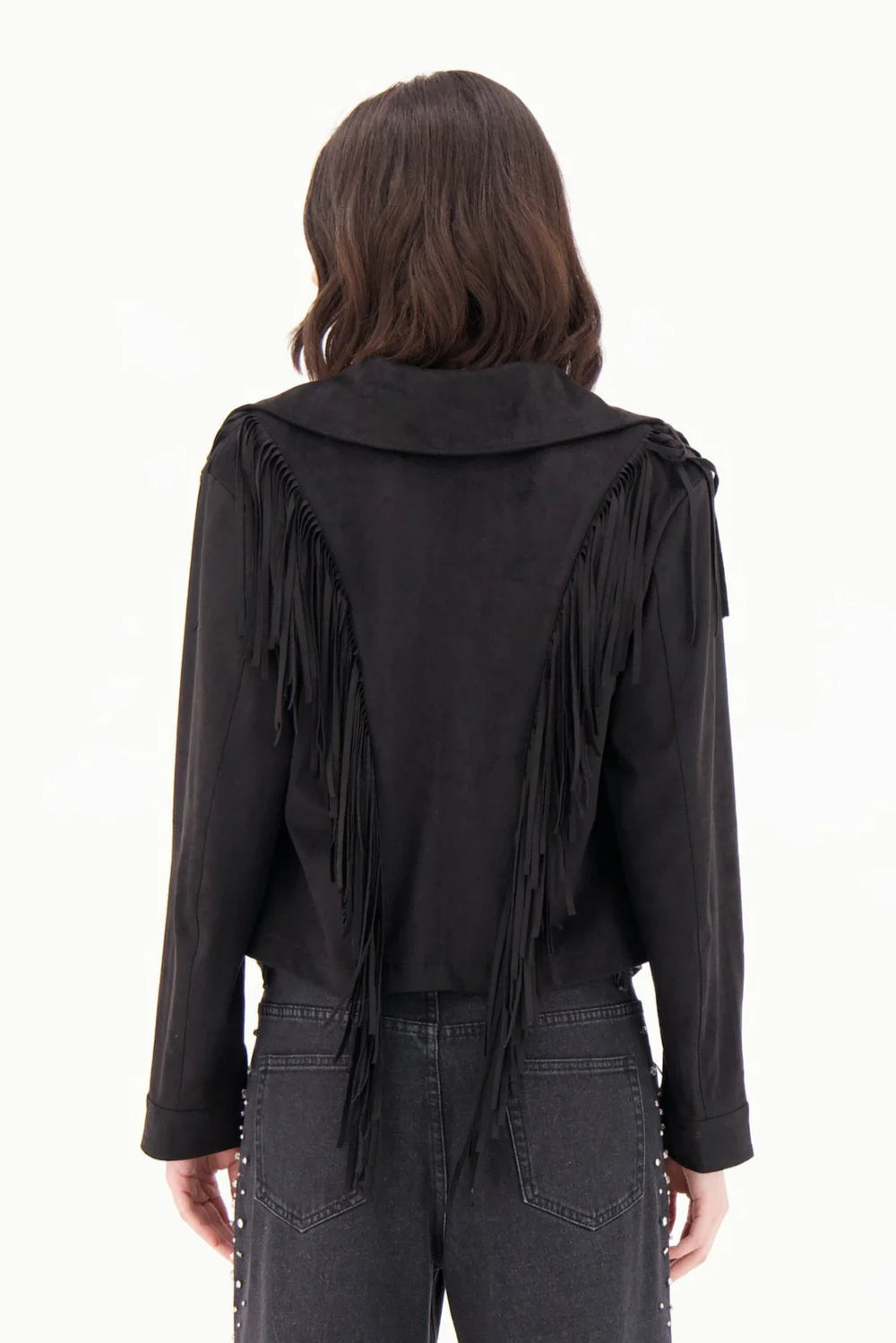 WESTERN TASSLE FAUX SUEDE JACKET