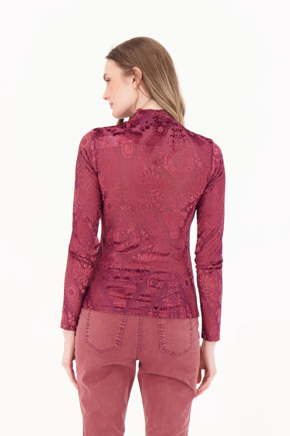 ANIMAL/DAMASK BURNOUT VELOUR L/S TOP