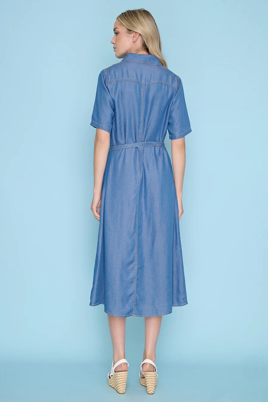 BUTTON FRONT LONG DRESS