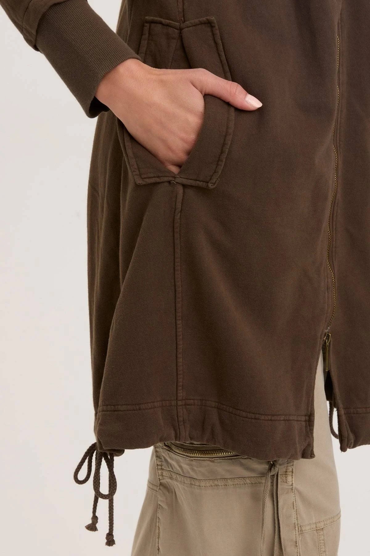 FLEECE FUNNEL NECK LONGCOAT