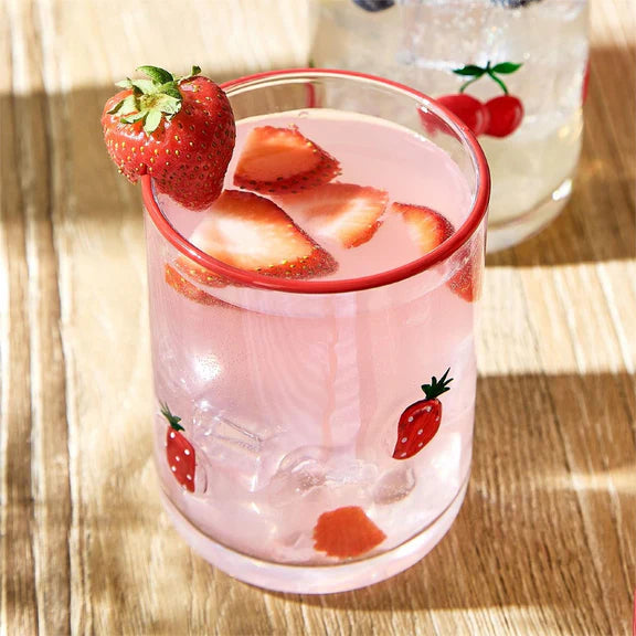 STRAWBERRY OLD FASHION GLASS