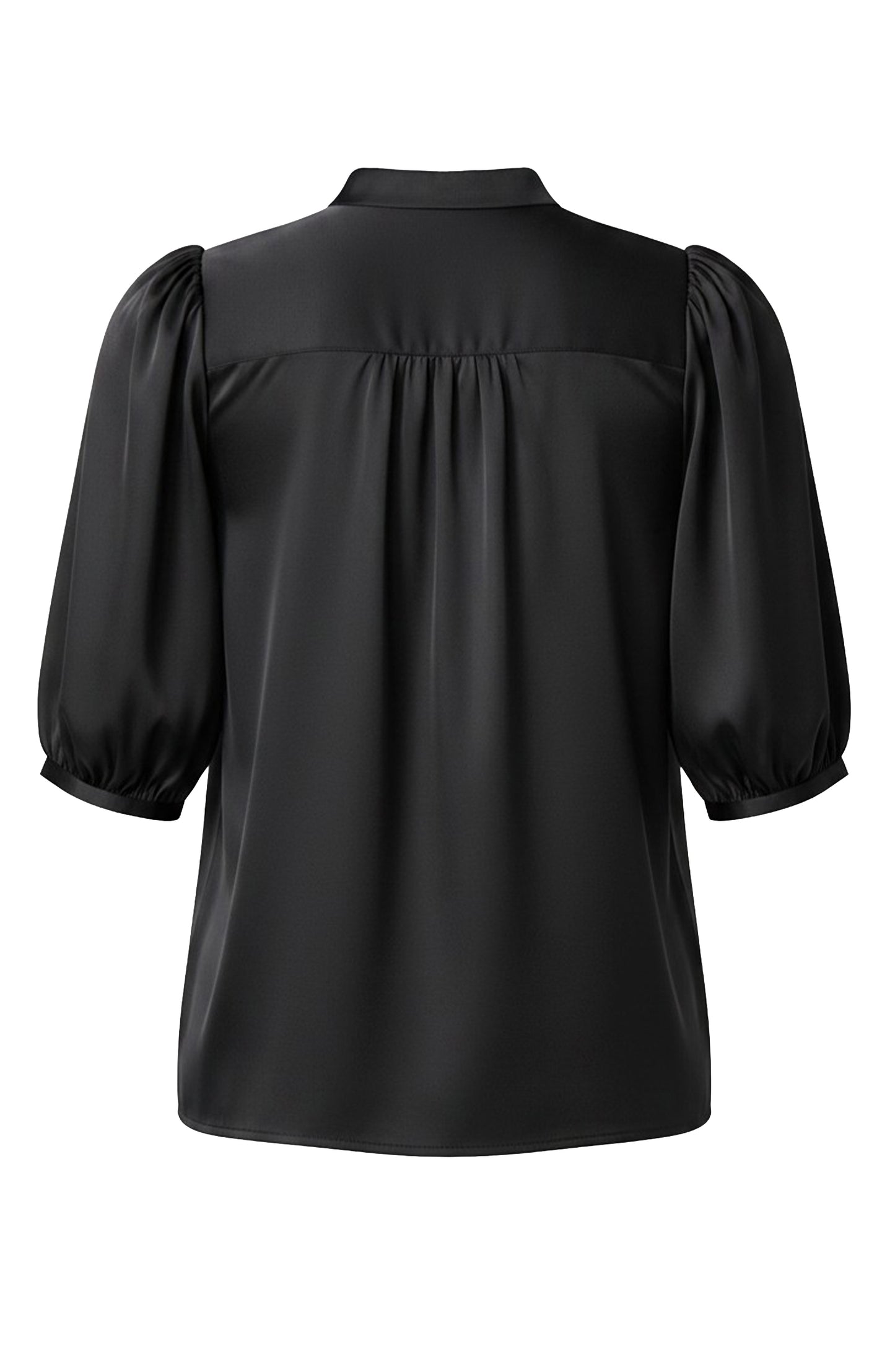 ELBOW LENGTH PUFF SLEEVE TOP W/ TIE