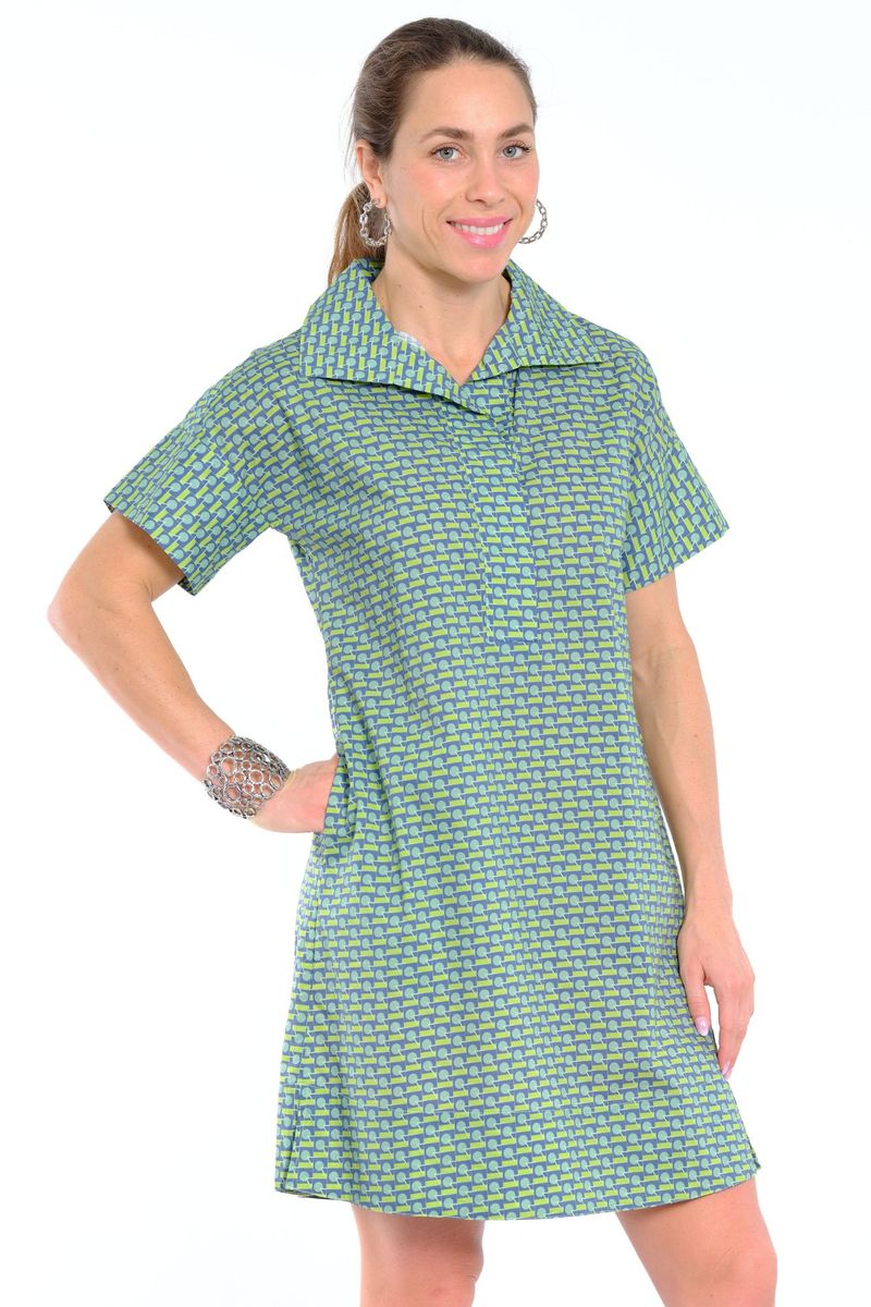 SHORT SLEEVE COTTON KNEE LENGTH DRESS