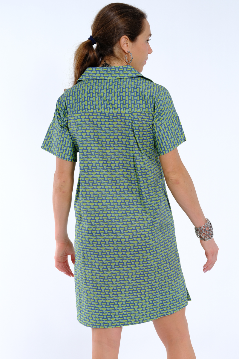 SHORT SLEEVE COTTON KNEE LENGTH DRESS
