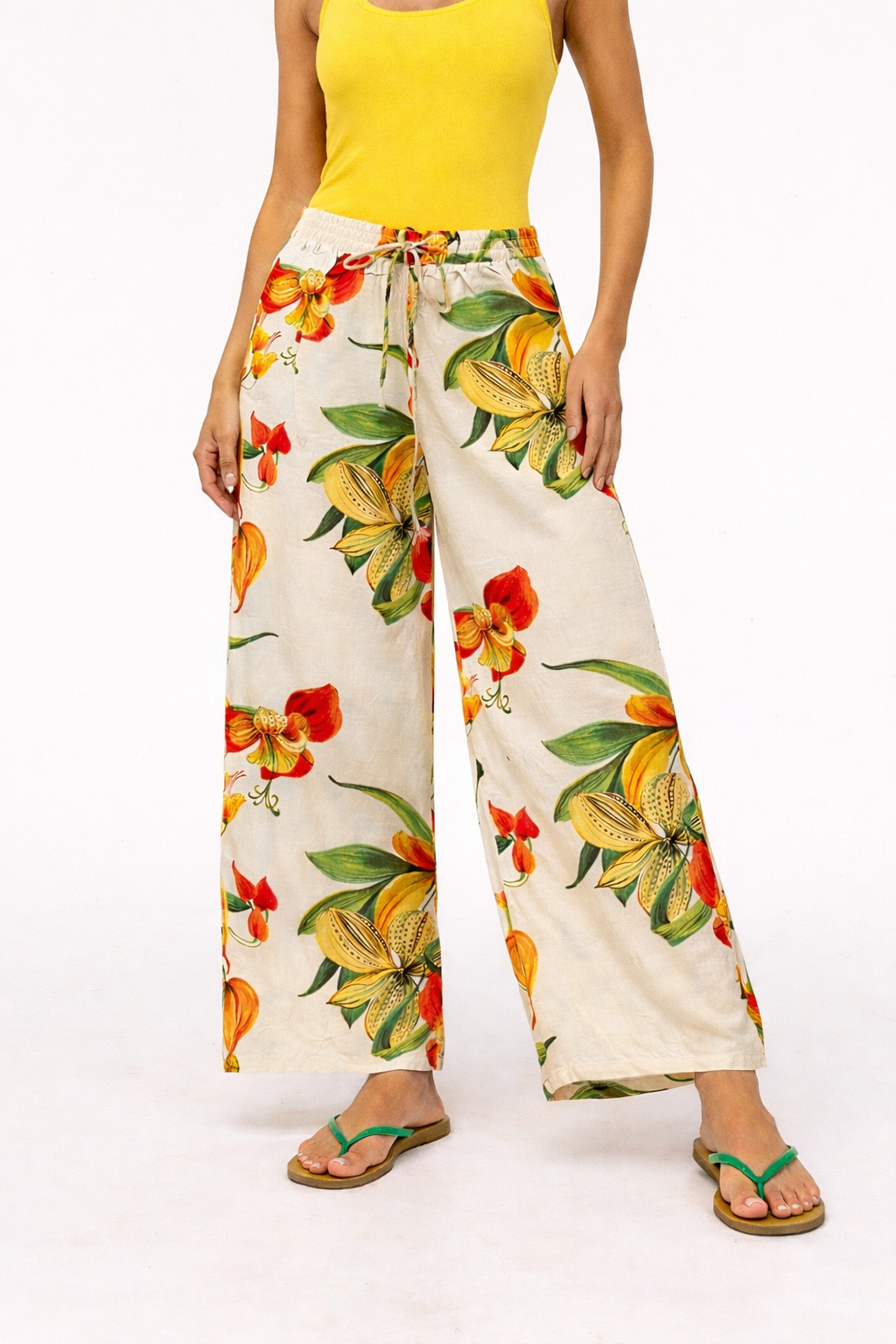 LINIQUE FLOWER WIDE LEG PANT
