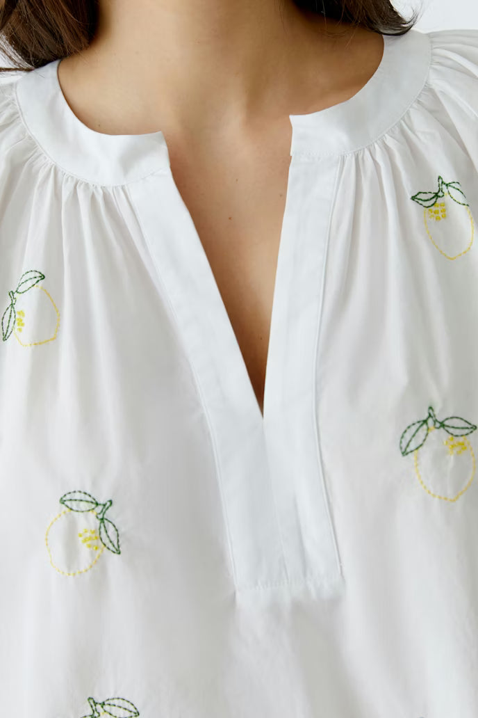 EMBROIDERED LEMON BLOUSE