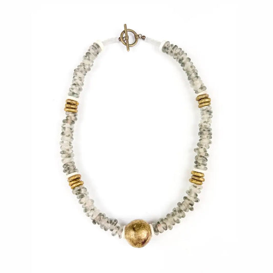 CLASSIC GLASS NECKLACE | LIGHT GRAY