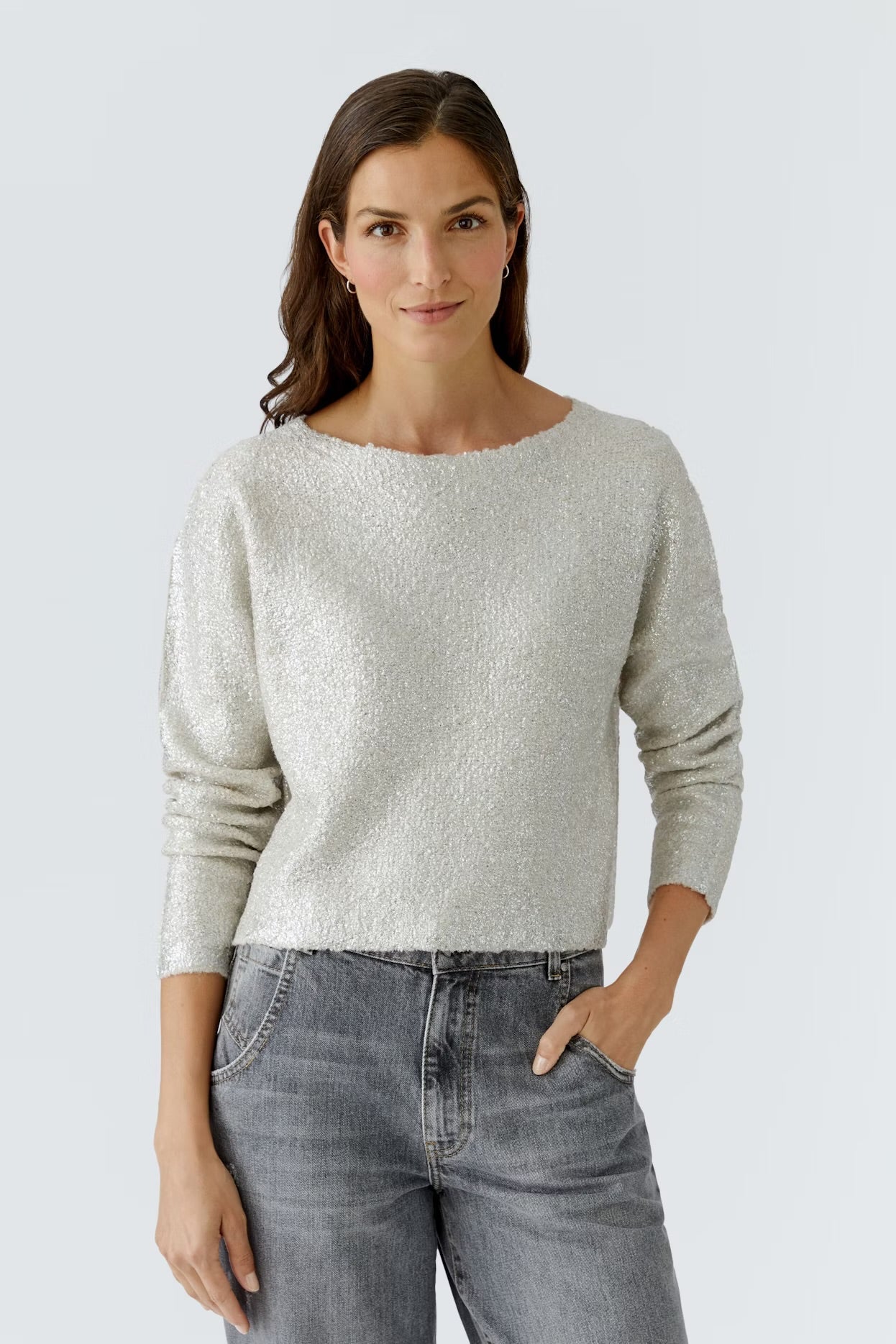 SILVER GLOSS PULLOVER SWEATER