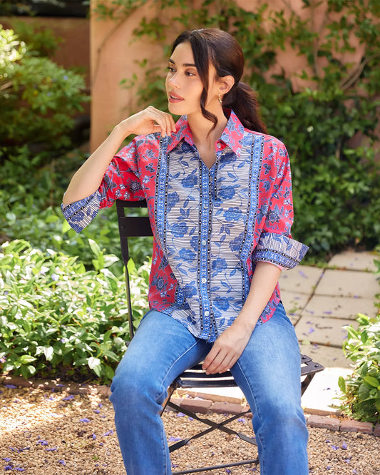 RUCHED SLEEVE SHIRT
