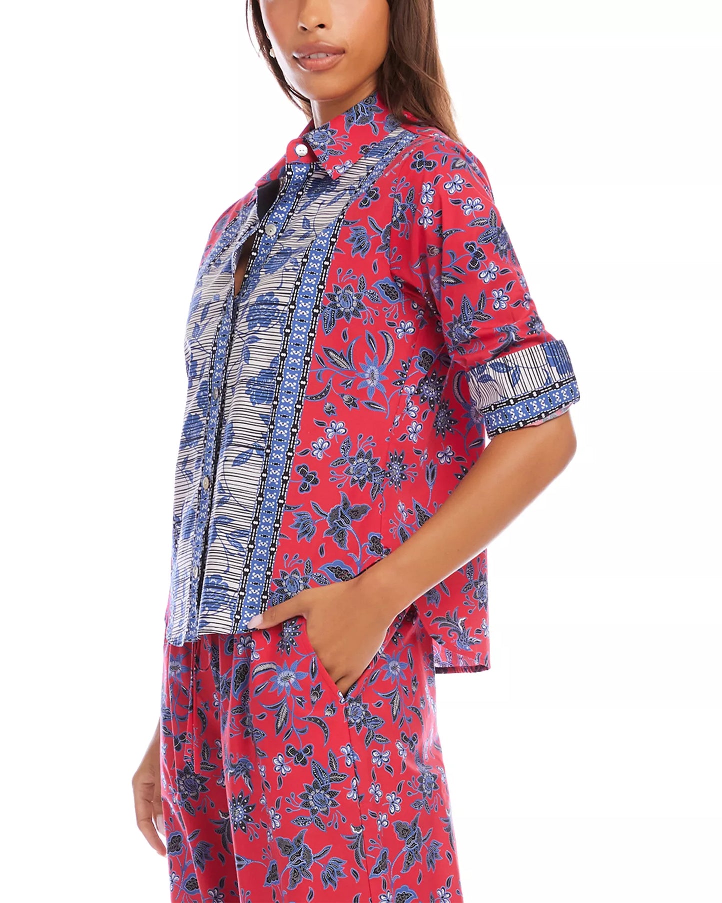 RUCHED SLEEVE SHIRT