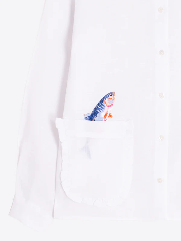 BUTTON FRONT JUMPING FISH BLOUSE