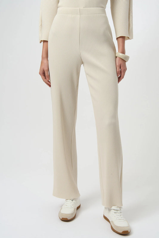 PLEATED SCUBA CREPE WIDE-LEG PANTS