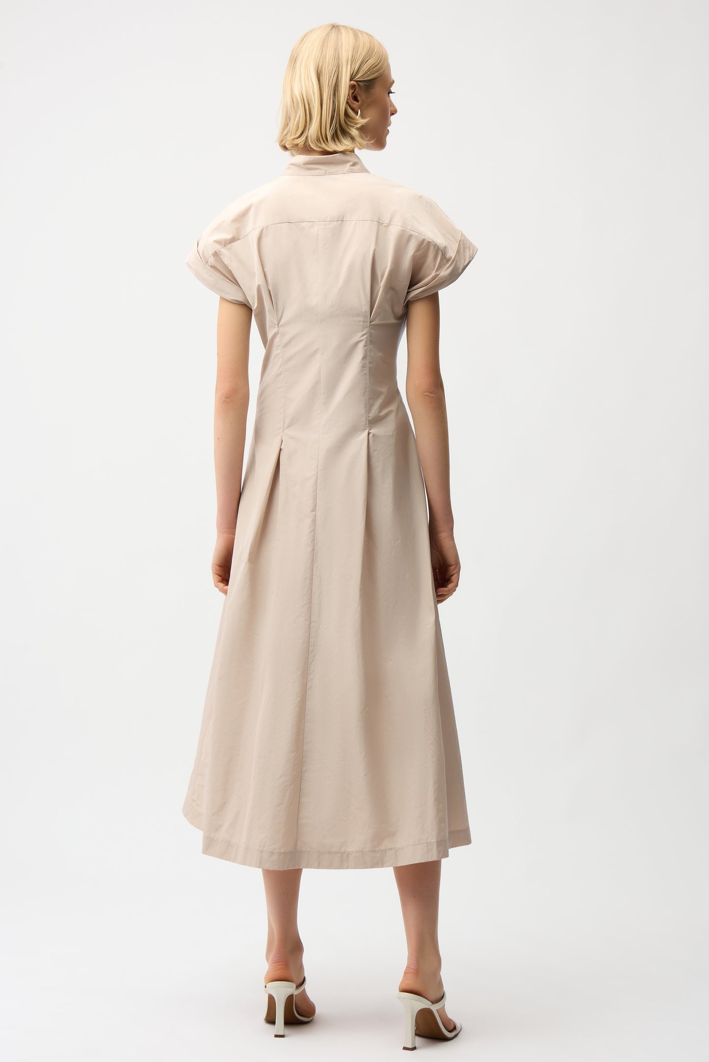 FIT AND FLARE DRESS WITH TIE WAIST