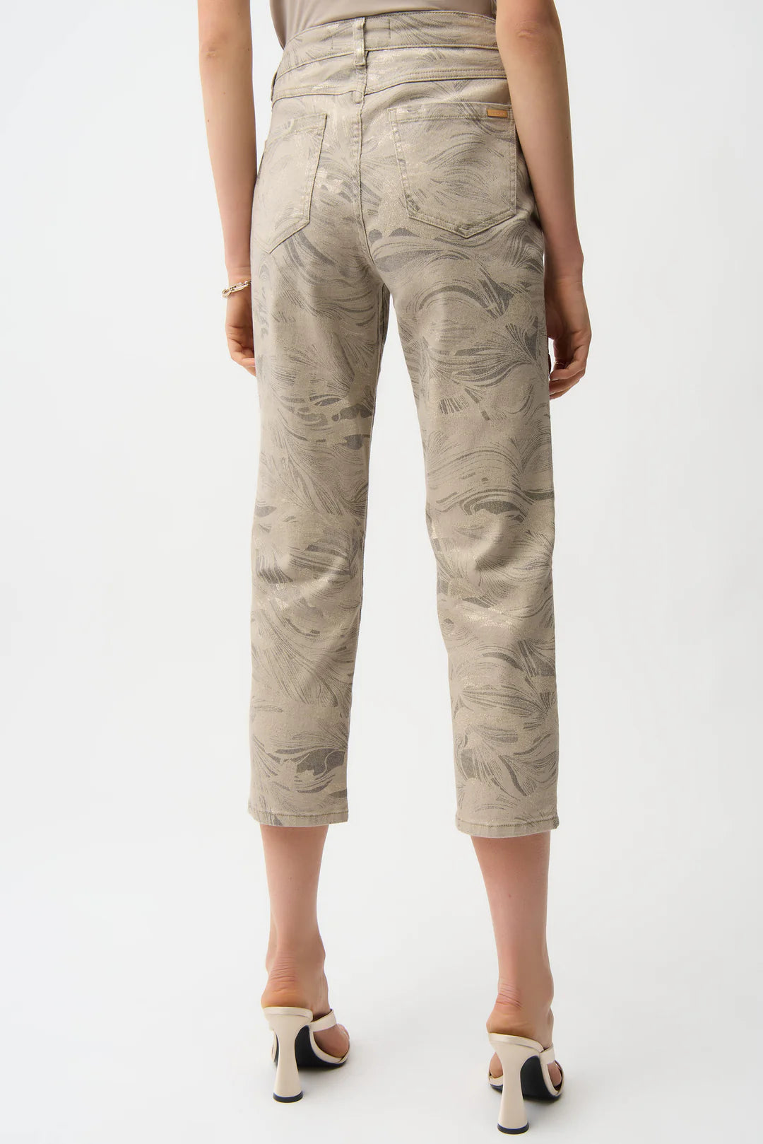 ABSTRACT PRINT SLIM CROPPED JEANS