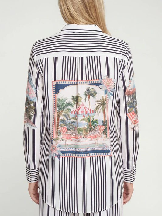 BLACK STRIPED SHIRT DOLCE FAR NIENTE