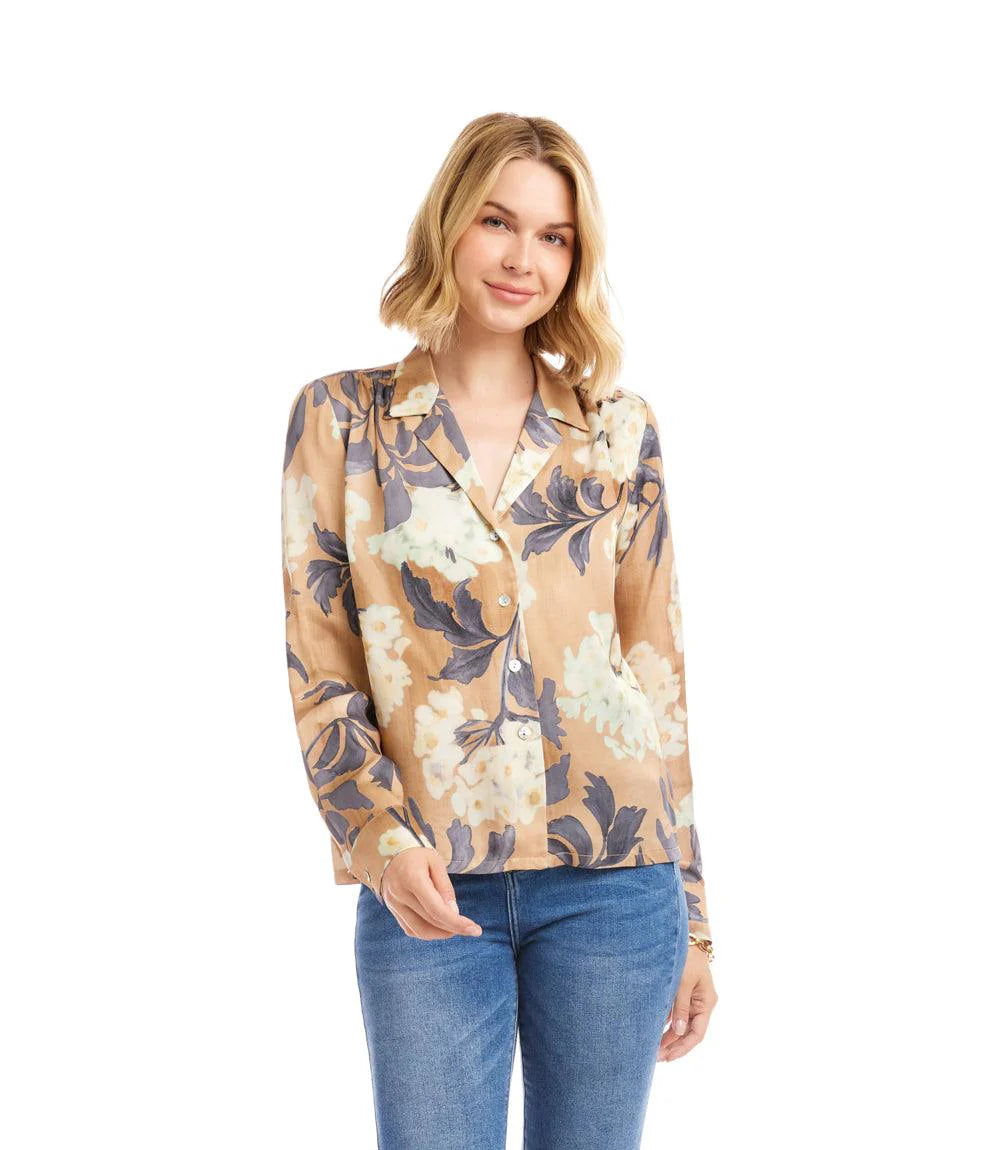 SATIN BUTTON UP SHIRT