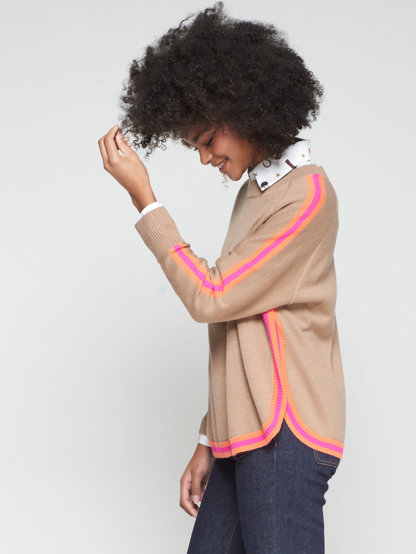 PEACHY RACING STRIPE SWEATER