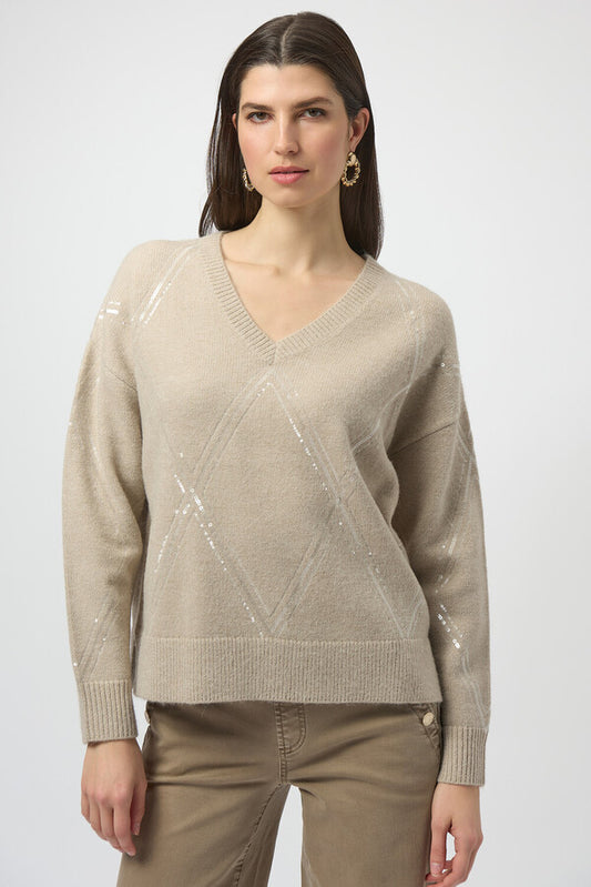SWEATER KNIT PULLOVER WITH SEQUINS