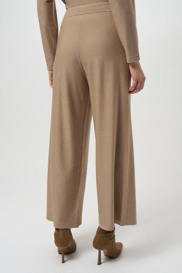 SEQUINED SWEATER KNIT CULOTTE PANTS