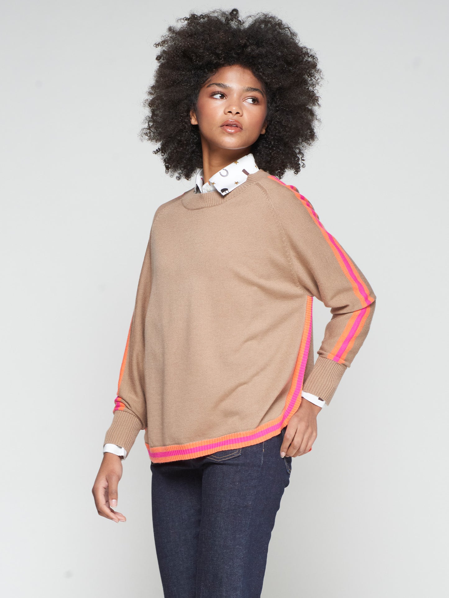 PEACHY RACING STRIPE SWEATER