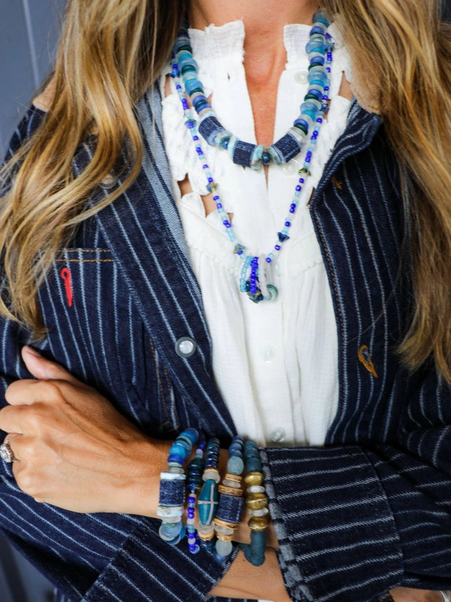 INTRICATE STACK BRACELET | DENIM