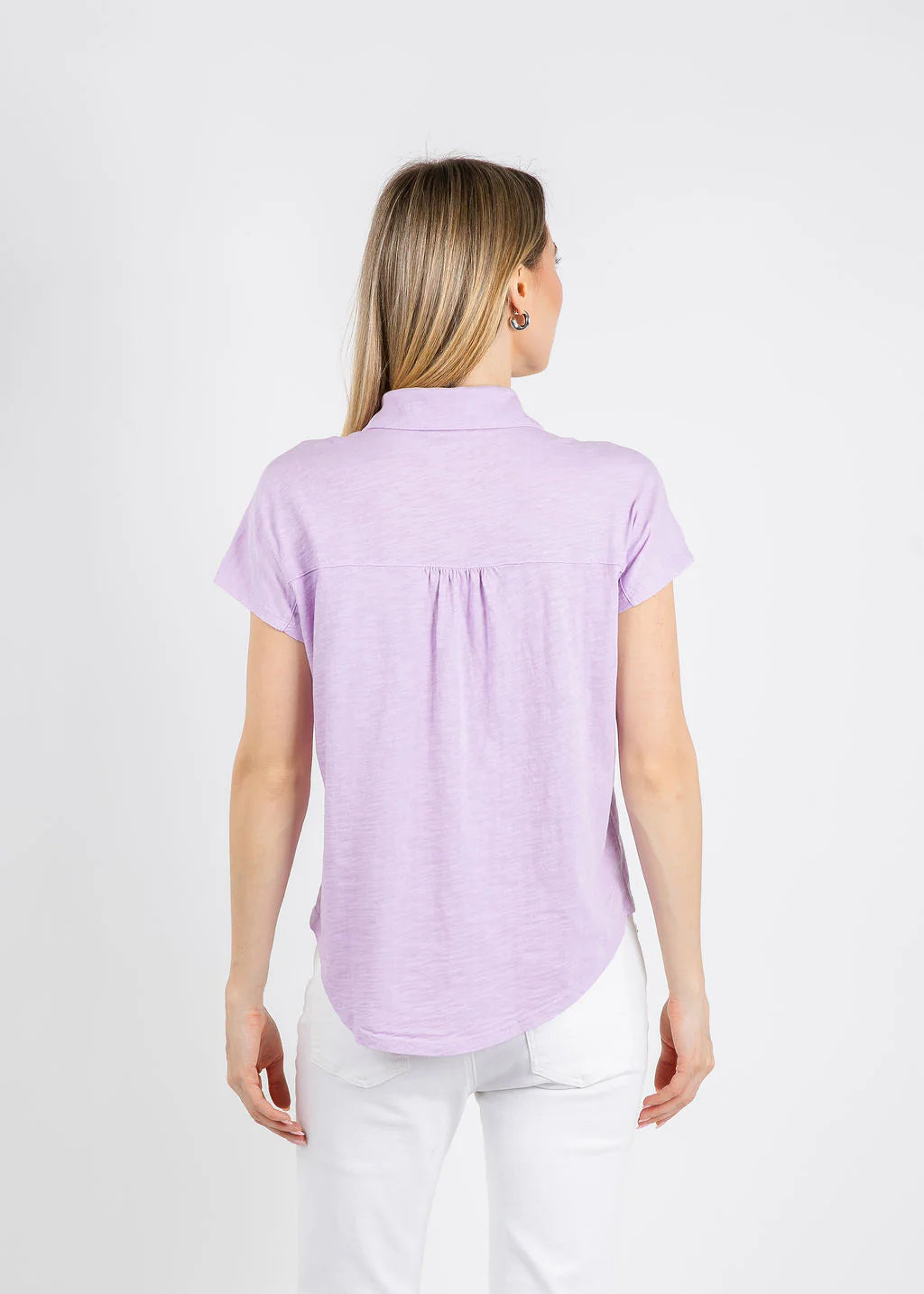BUTTON FRONT TEE W/ COLLAR