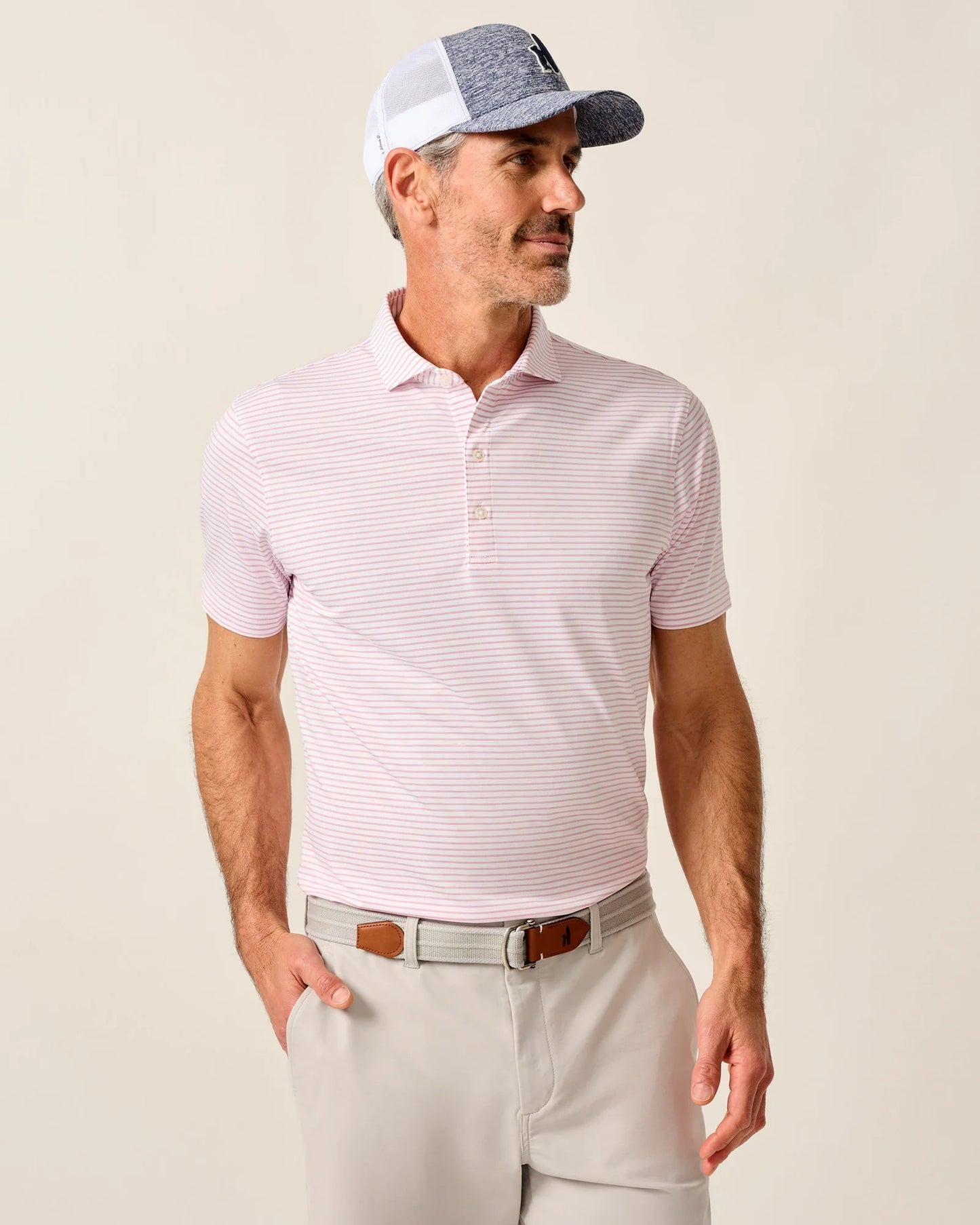 PERFORMANCE JERSEY POLO - MICHAEL STRIPE