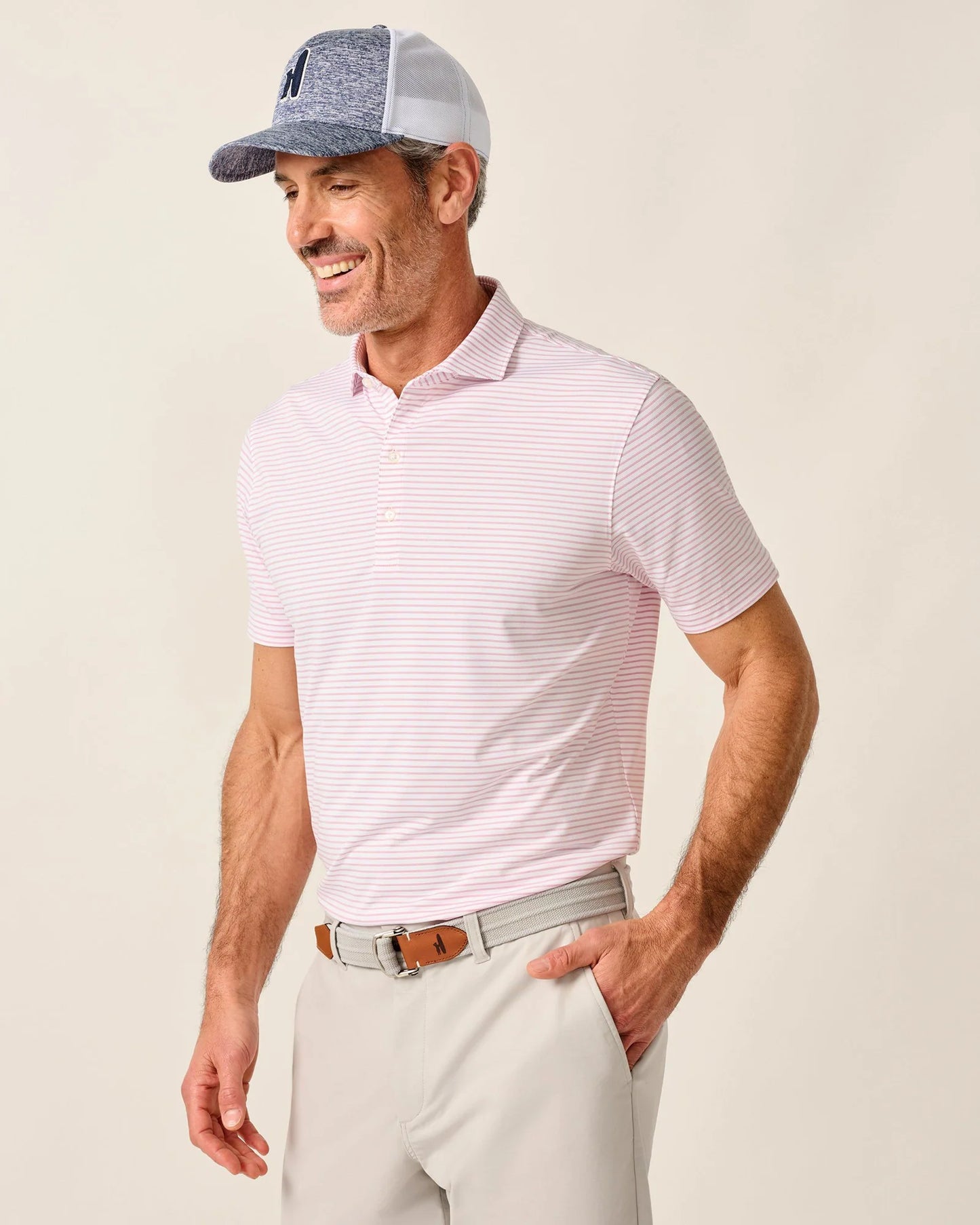 PERFORMANCE JERSEY POLO - MICHAEL STRIPE