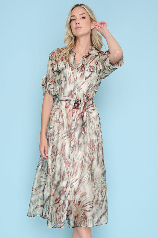 BUTTON DOWN LONG DRESS