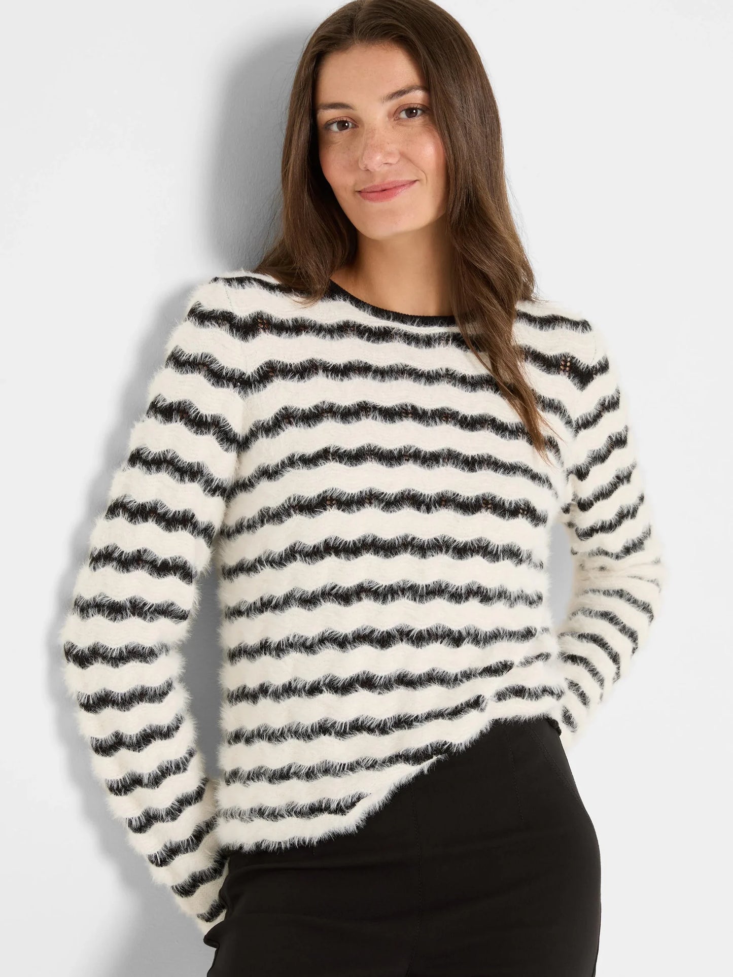 COZY WAVES STRIPED SWEATER