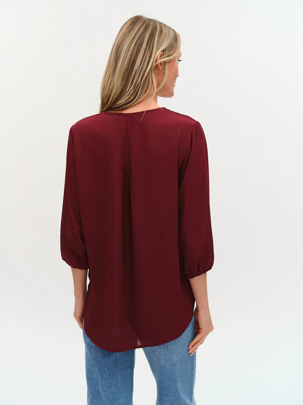 VANESSA 3/4 SLEEVE SURPLUS BLOUSE
