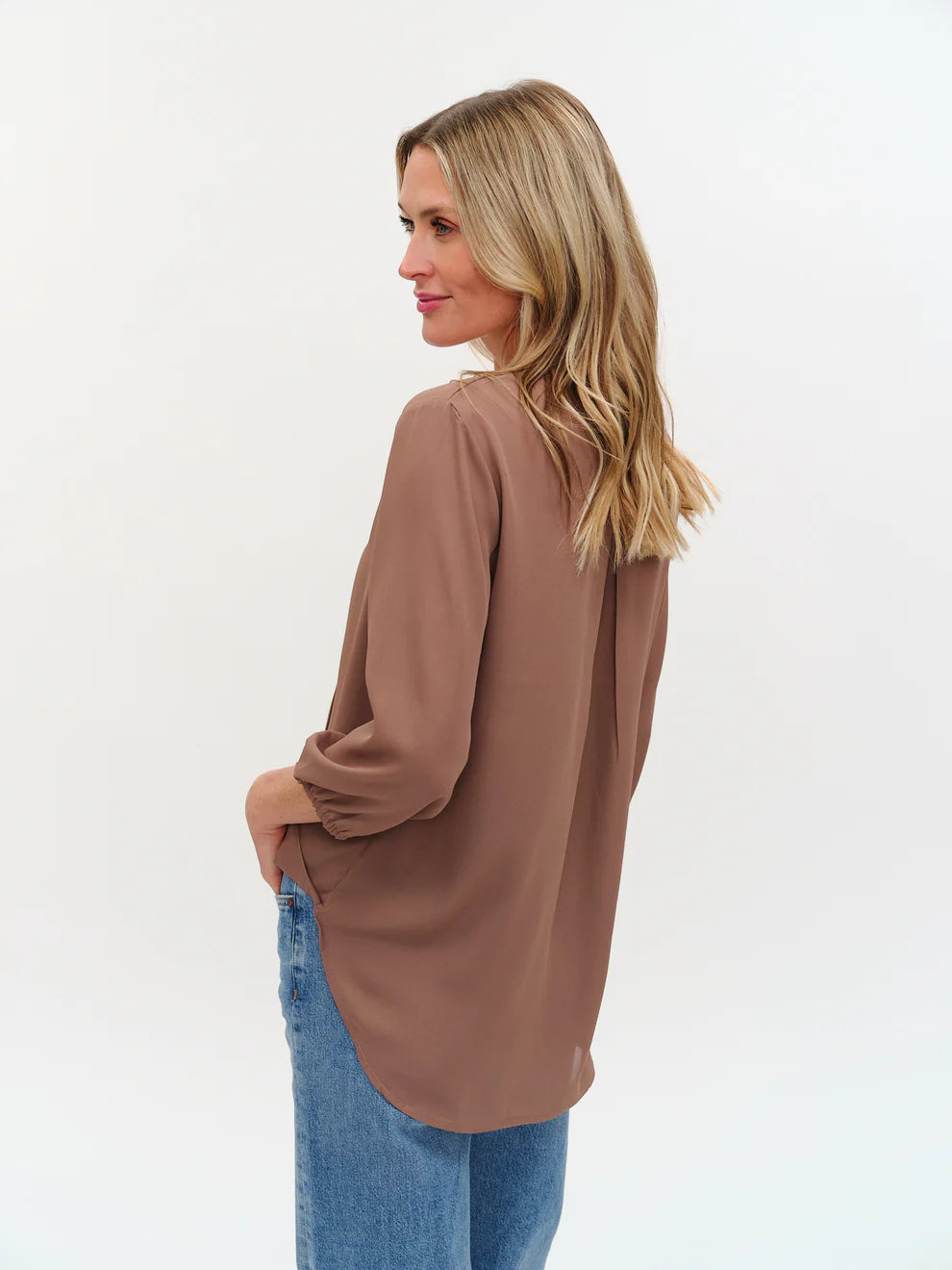 VANESSA 3/4 SLEEVE SURPLUS BLOUSE