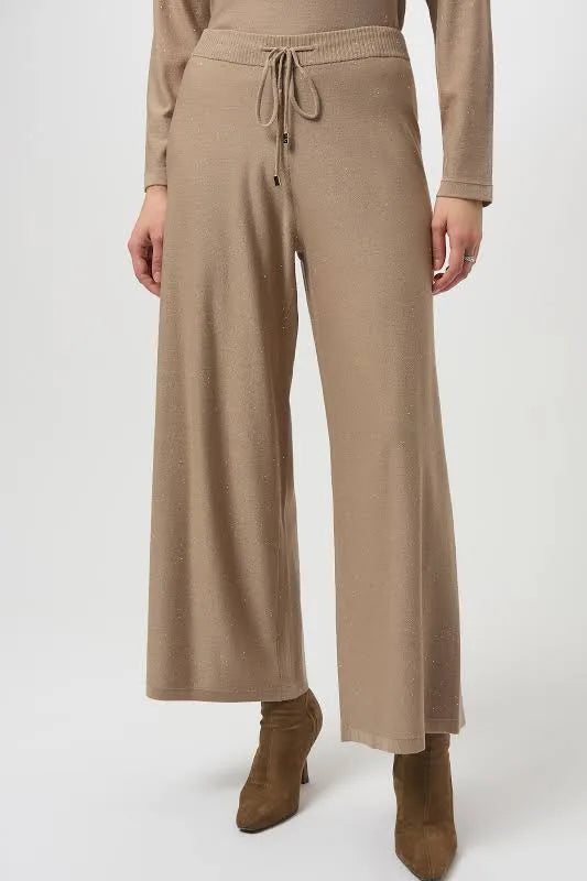 SEQUINED SWEATER KNIT CULOTTE PANTS