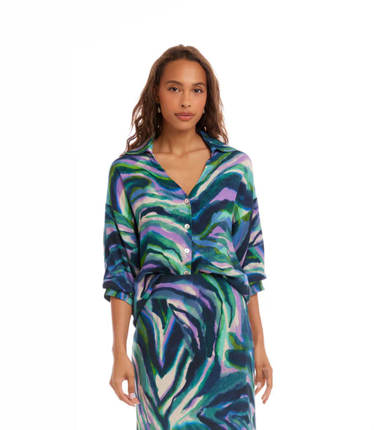 BLOUSON SLEEVE RUFFLE TOP