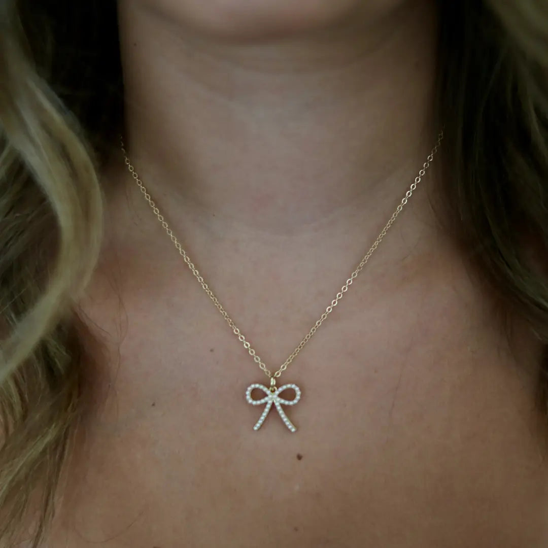 BABY GIRL BOW NECKLACE
