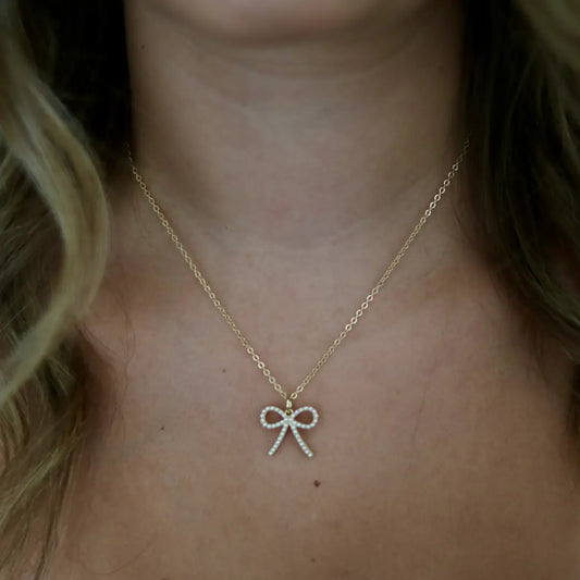 BABY GIRL BOW NECKLACE