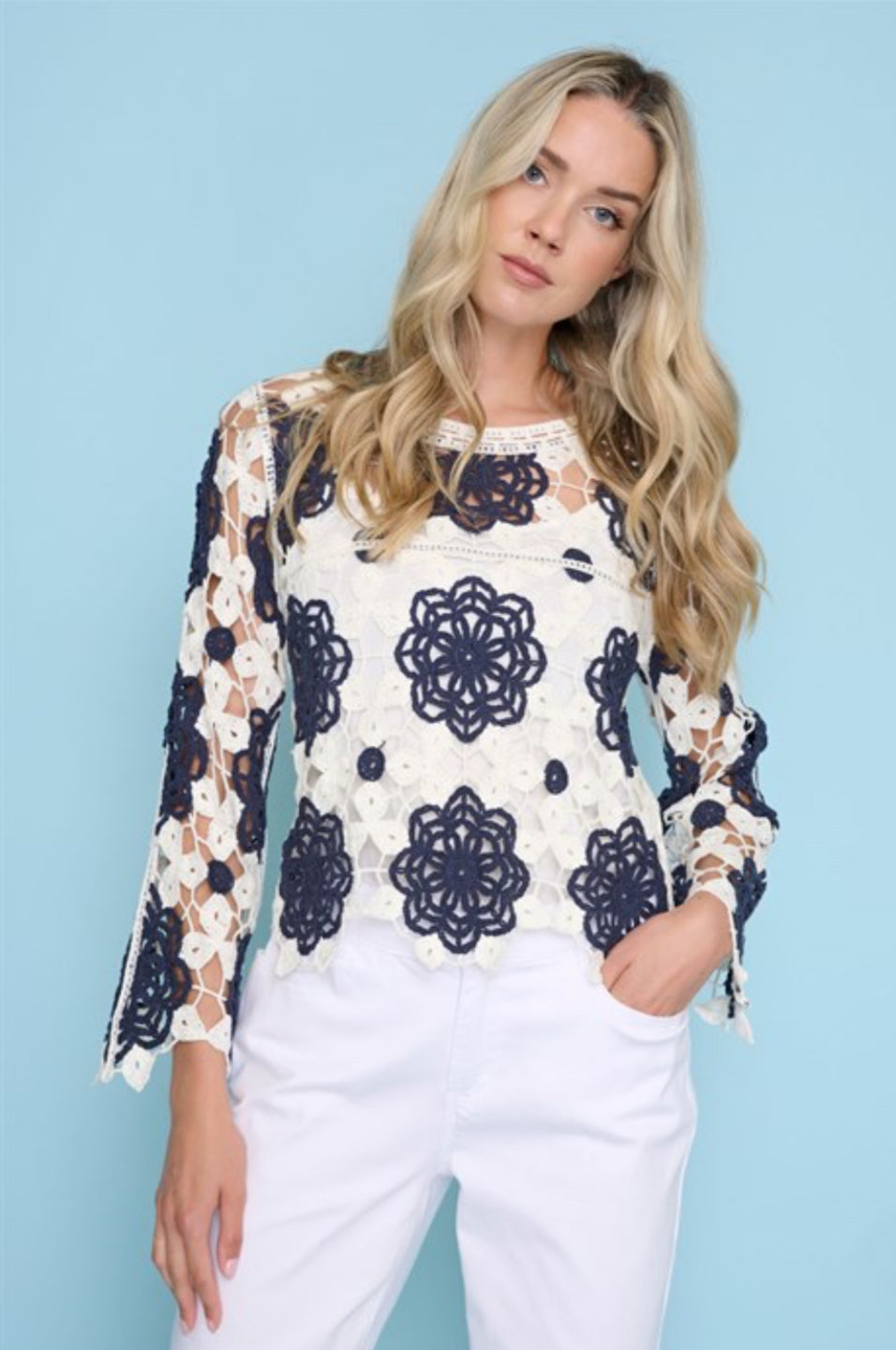 2-TONE CROCHET TOP