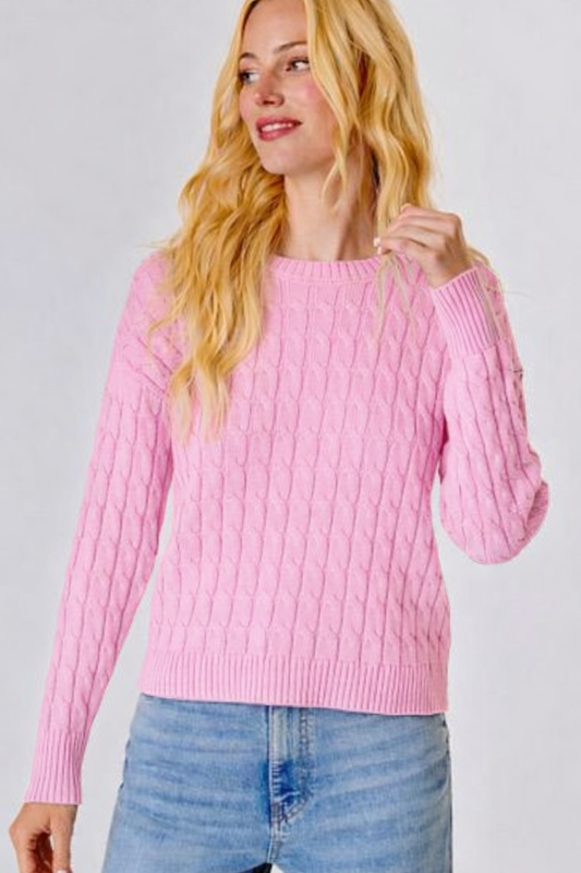 CABLE CREW SWEATER