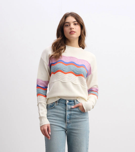 POINTELLE WAVE SWEATER