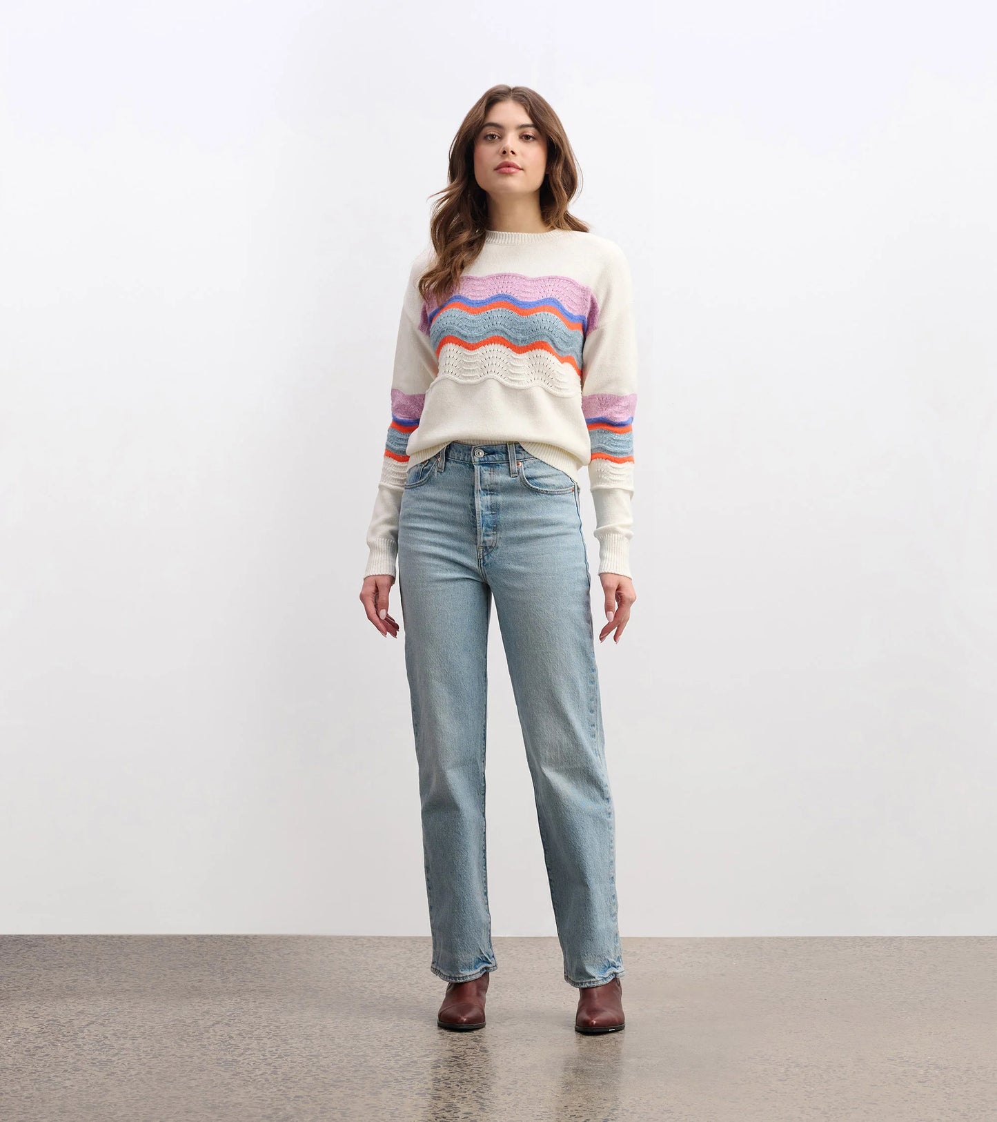 POINTELLE WAVE SWEATER
