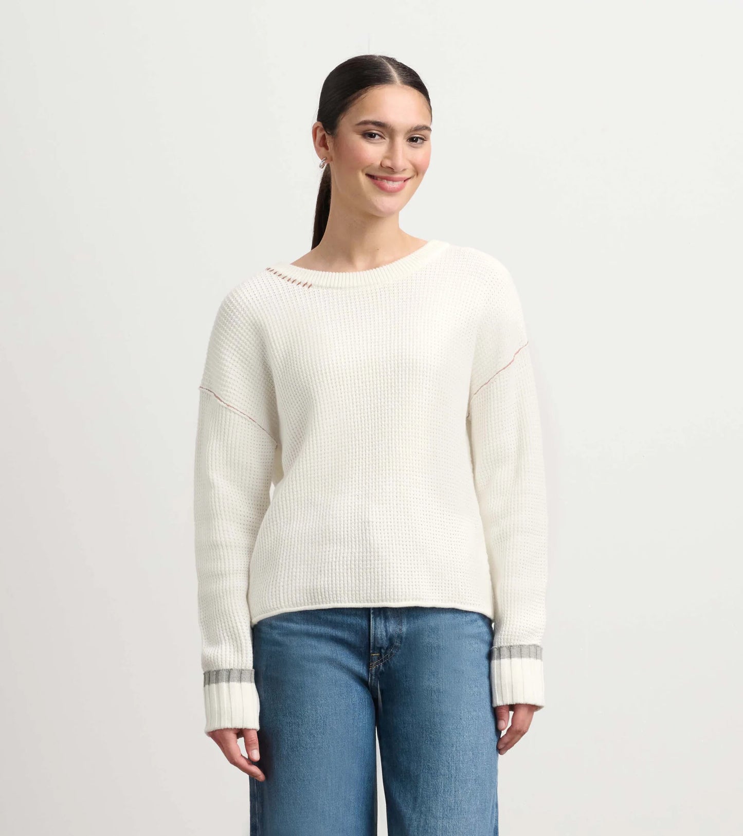WAFFLE KNIT SWEATER