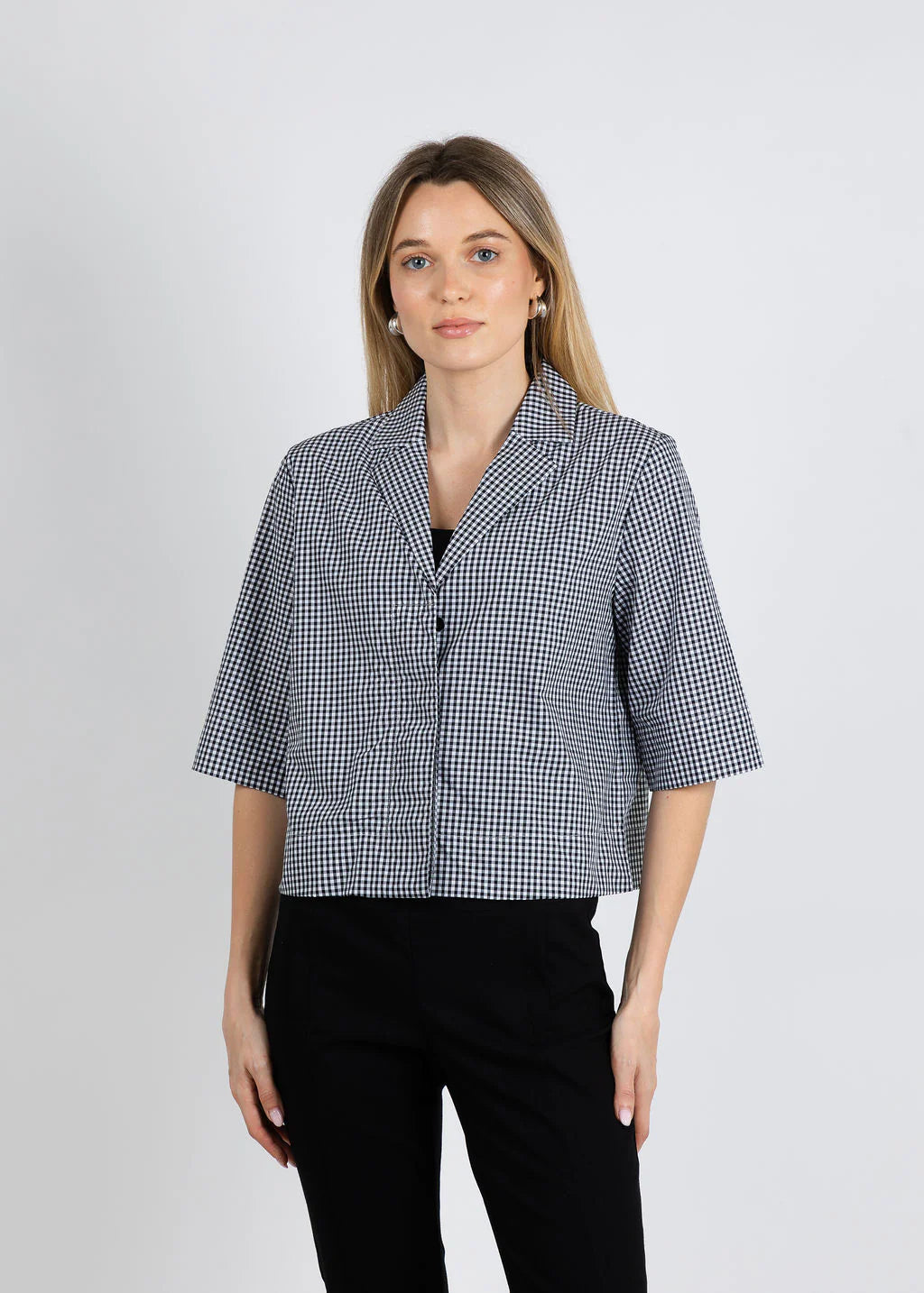 GINGHAM CROP JACKET