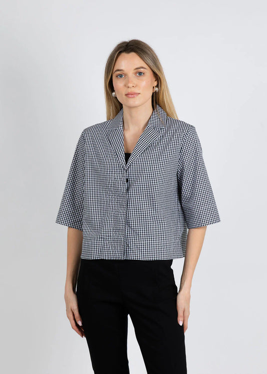 GINGHAM CROP JACKET