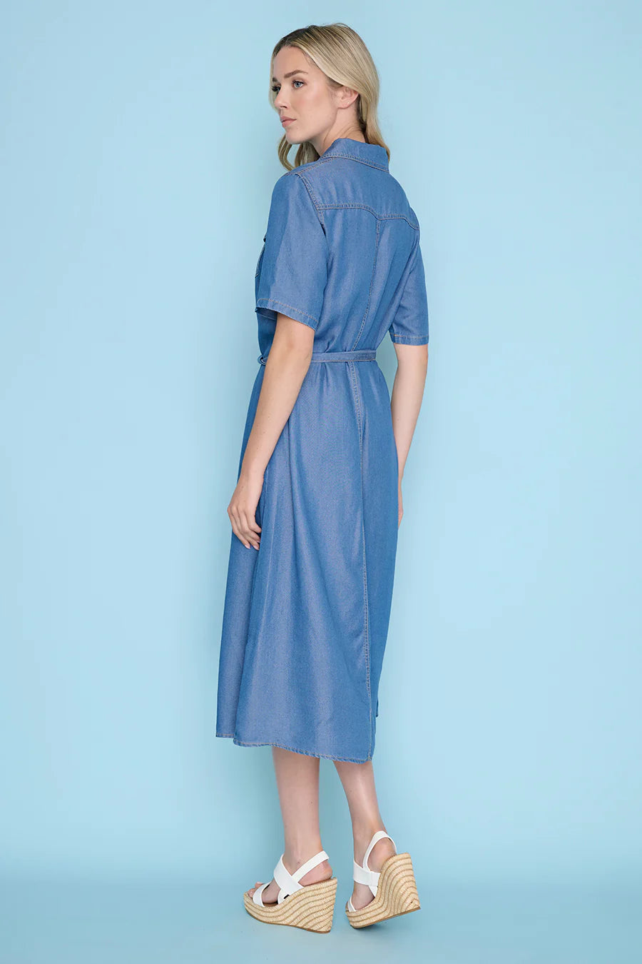 BUTTON FRONT LONG DRESS