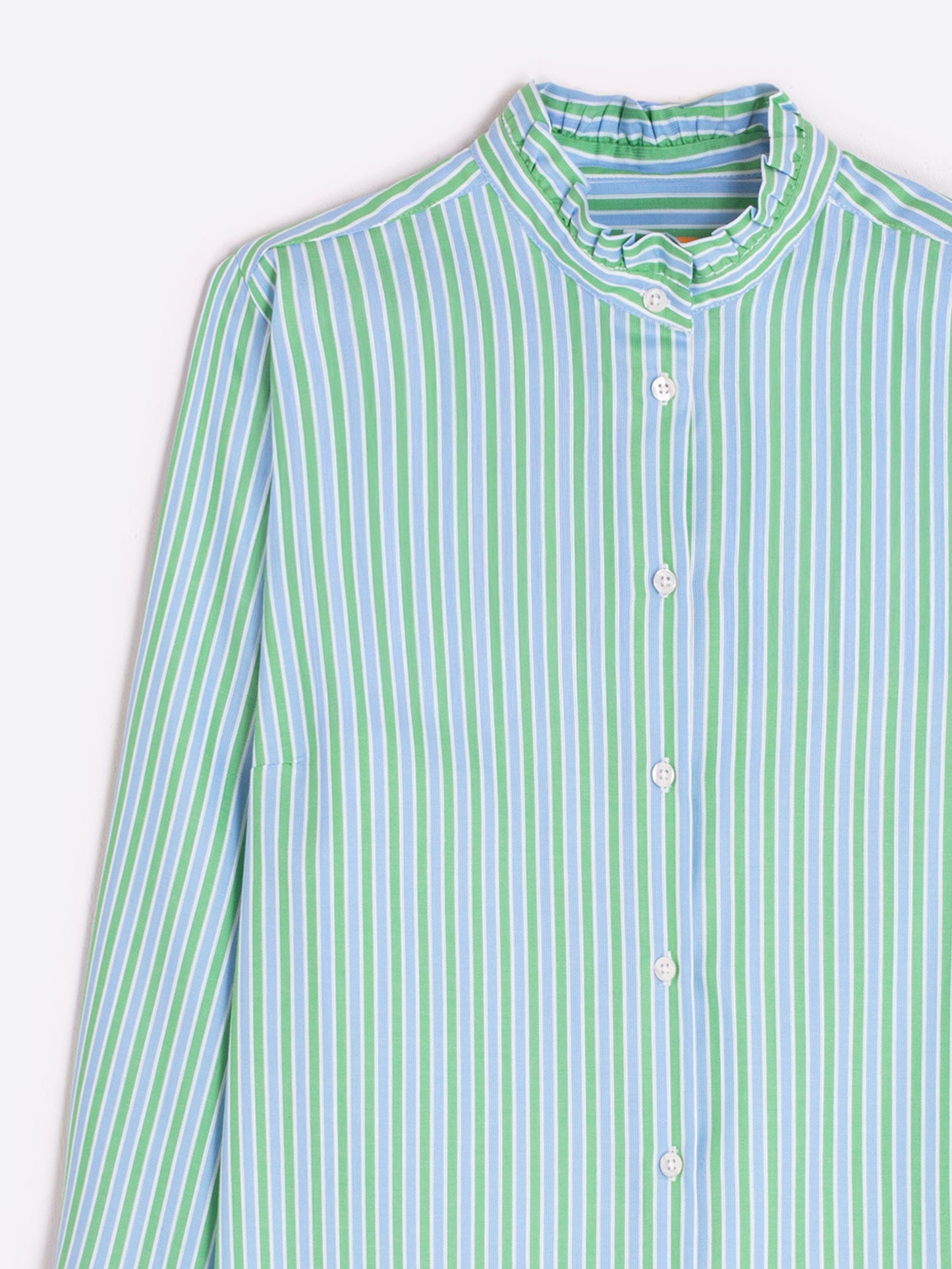 RUFFLED COLLAR BUTTON FRONT BLOUSE